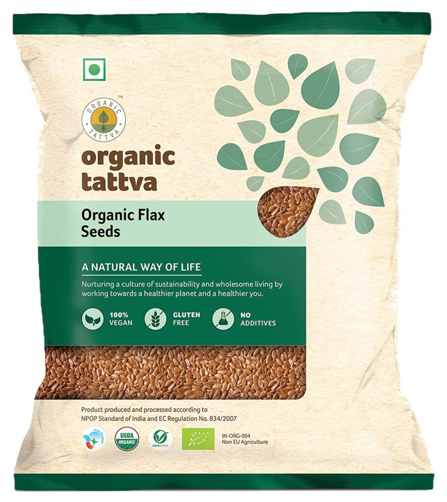 organic-tattva-100-organic-raw-unroasted-flaxseeds-Best-Organic-Ground-Flaxseed-Brands-in-India-in-2023