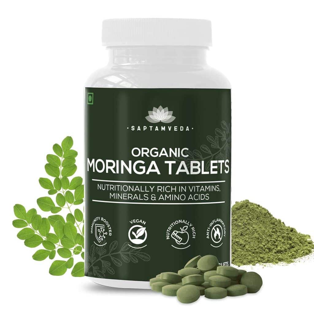 SAPTAMVEDA Organic Moringa Tablets Best Moringa Tablets in India in 2023